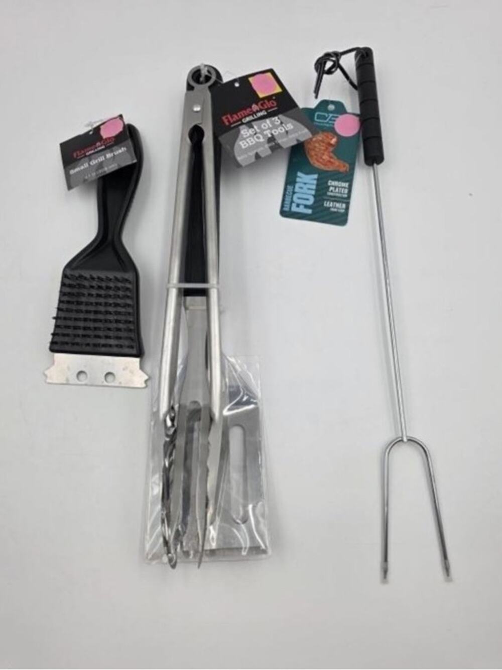 Flame Glo & Char-Broil BBQ Grill Tool Set Lot 5 Pieces New Barbecue Tools